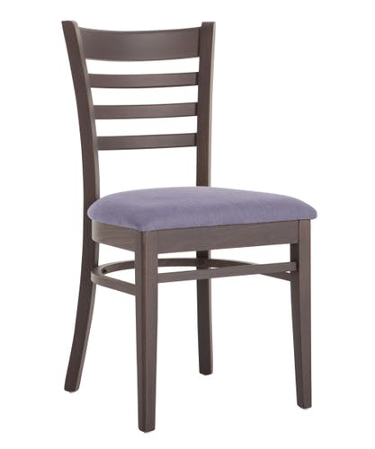 Chaise AMELIE fabriquée en bois de hêtre de haute qualité avec un large choix de tissus d'ameublement et de teintes.
