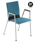 Chaise de conférence CADDY A avec rembourrage de l'assise et du dossier en contreplaqué de hêtre à 8 couches et tube rond en acier - empilable et confortable