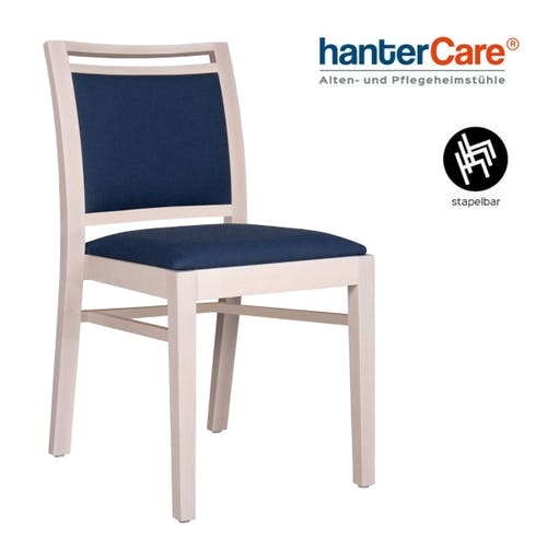 Chaise empilable pour seniors CRISTIANA EE EMP en bois de hêtre avec rembourrage facile à entretenir pour établissements de soins et hôtels