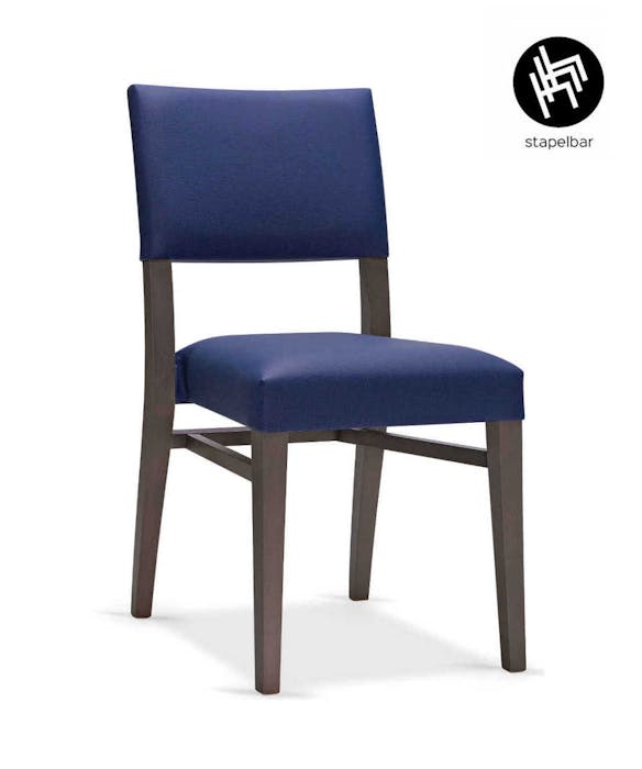 CASSALLO® Chaise VOIP EMP TP - Chaise empilable en bois de hêtre massif et tissus et teintures de haute qualité