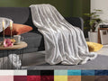 Couverture en microfibre CASHMERE 180 x 220 cm ou 220 x 240 cm - agréablement chaude et facile d'entretien avec un traitement de douceur amélioré