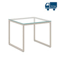 Table d'Appoint DALLAS 55x55cm avec Plateau en Verre - Combinaison de Verre et Métal dans un Aspect Élégant et de Haute Qualité