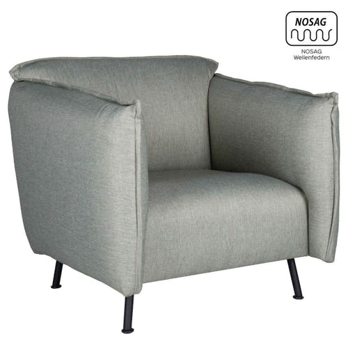 CASSALLO® Fauteuil design FLUFFY LOUNGE avec structure en métal, suspension à ressorts Nosag et revêtements sélectionnables