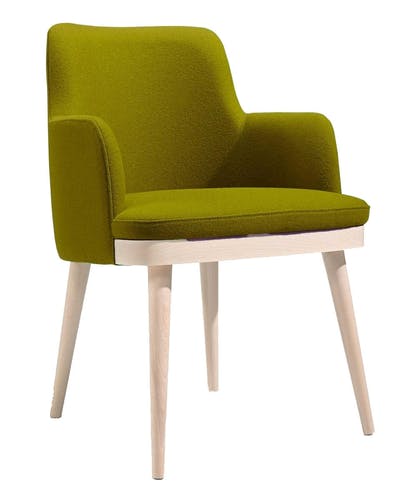 CASSALLO® Fauteuil KELLY MAPLE - chaise de restaurant robuste en bois de hêtre et en tissus et simili cuir de haute qualité