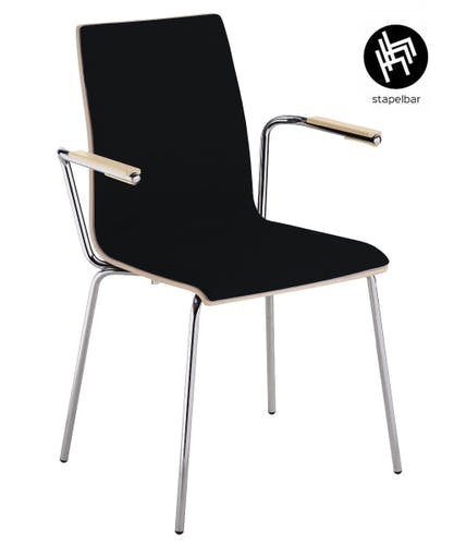 Chaise de conférence CAFE 7 A avec coussin d'assise continu - cadre en tube d'acier robuste, ergonomiquement conçu et durable