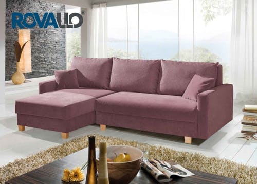 ROVALLO® Canapé-lit d'angle RICARDO - Canapé-lit avec fonction de couchage transversal et ottomane