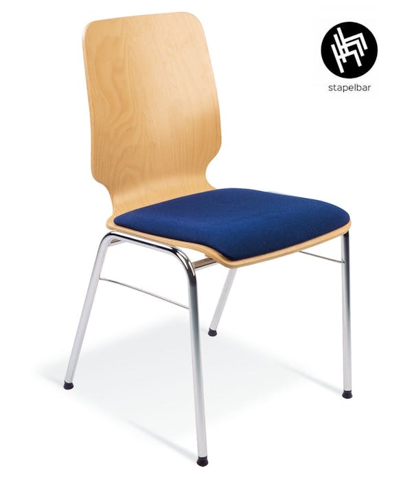 Chaise de conférence WING 1 avec coussin d'assise en matériaux de haute qualité - empilable, durable et polyvalente