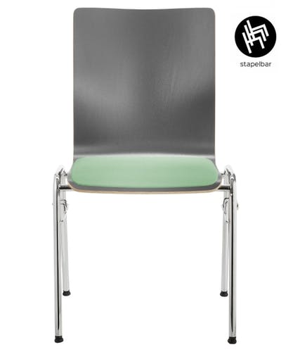 Chaise de conférence WING 5 avec coussin d'assise - chaise multifonctionnelle simple en plusieurs couleurs - empilable et confortable