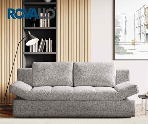 ROVALLO® Canapé-lit ELIANA - Lit double en ressorts avec mousse polyuréthane et ouate sur ressorts ondulés