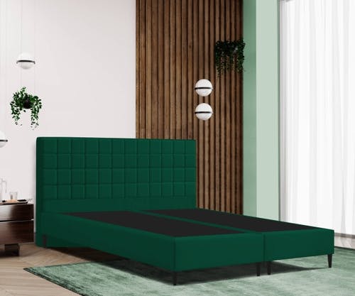 Lit boxspring PALERMO 20 avec tête de lit QUADRO - design élégant intemporel, finition de haute qualité et confort de sommeil optimal.