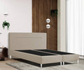 Lit boxspring PALERMO 20 avec tête de lit LINE intemporelle - design moderne et élégant, corps en bois stable et ressorts Bonell.