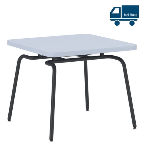 Table d'appoint HELLO 55x55cm revêtue de mélamine - compacte et légère avec des pieds en métal - un ajout parfait!