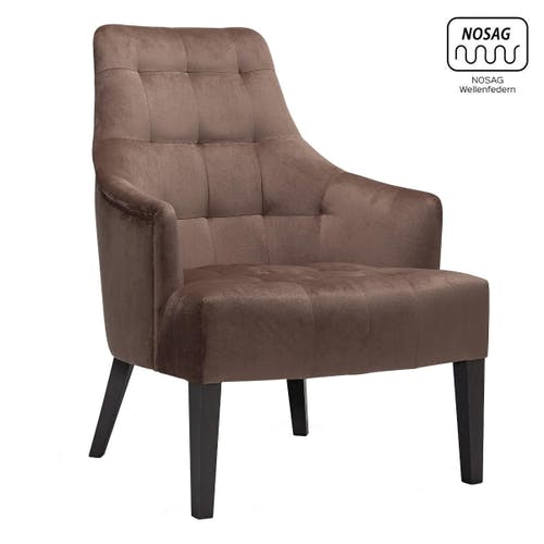 CASSALLO® Fauteuil design DAKOTA 02 en bois de hêtre massif, suspension Nosag et tissu d'ameublement CERES
