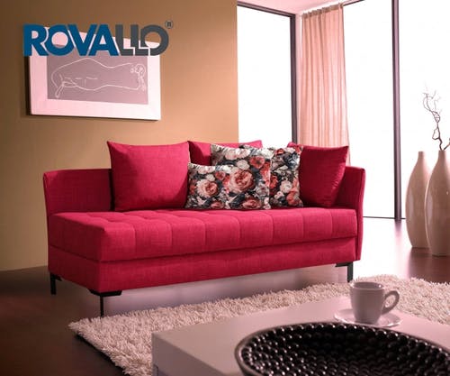 ROVALLO® Lit individuel CALITO avec un grand tiroir de lit en mousse polyuréthane et ouate sur ressorts ensachés