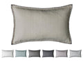 Housse de coussin Fine MODERN COUNTRY 40x60cm en 7 couleurs en lin, bordée d'une couture décorative artisanale, dos uni
