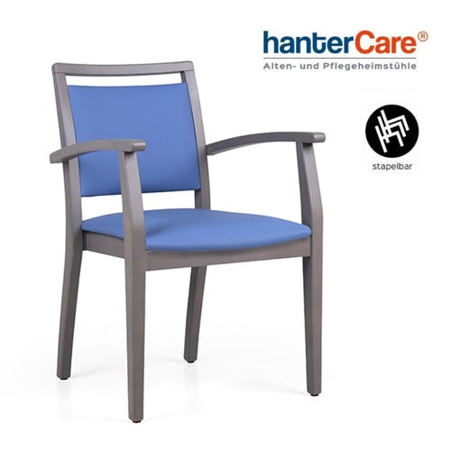 Fauteuil empilable pour seniors FARO EMP CB en bois de hêtre avec rembourrage résistant pour soins et hôtels