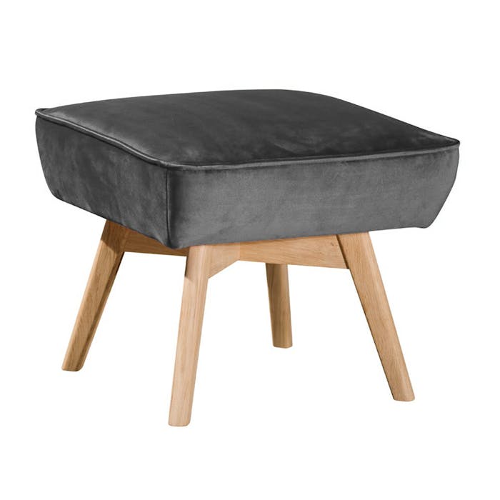 Tabouret BONNY - un tabouret élégant au caractère intemporel, tissus d'ameublement de haute qualité et pieds en bois au choix.