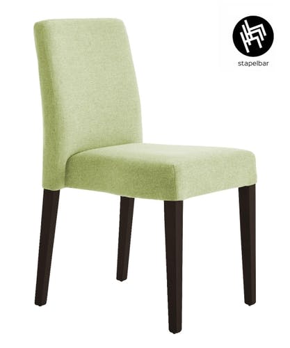 Chaise empilable MISS S, fabriquée en bois de hêtre de haute qualité et disponible en différentes couleurs de bois.