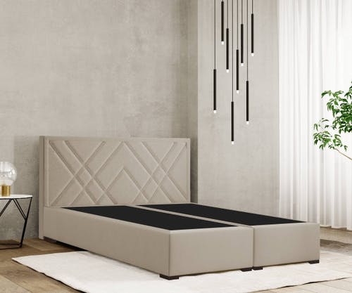MODENA 30 Lit boxspring avec tête de lit CROSS - de haute qualité et durable avec un noyau à ressorts Bonell et un cadre en bois massif