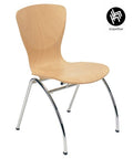 Chaise de Conférence BINGO avec Assise en Bois - chaise de conférence empilable pour événements, confortable et élégante disponible en plusieurs finitions