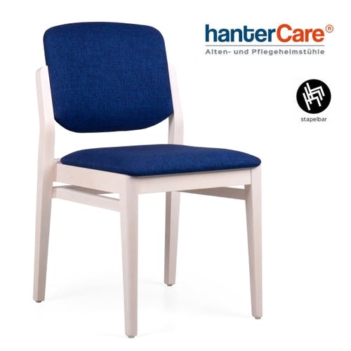 Chaise empilable pour seniors INES EMP en hêtre avec rembourrage robuste pour établissements de soins et hôtels