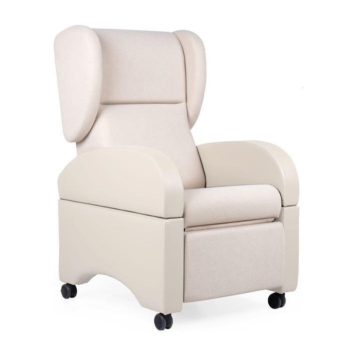 Fauteuil fonctionnel VIDA PLUS CBR RD avec fonction inclinable, roulettes et accoudoirs amovibles