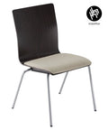 Chaise de conférence FEN avec coussin d'assise en contreplaqué à 3 couches et tube rond en acier - empilable, confortable et gain de place!