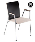Chaise de conférence CADDY A avec coussin d'assise en contreplaqué de hêtre à 8 couches et tube rond en acier - empilable, confortable et gain de place!