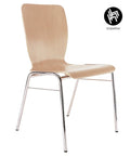 Chaise de conférence WING 2 avec siège en bois - chaise pratique et durable pour événements, conférences et séminaires