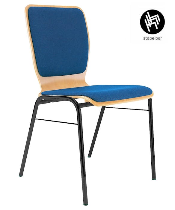 Chaise de conférence WING 2 avec rembourrage de siège et de dossier en contreplaqué de hêtre à 8 couches - exceptionnellement durable