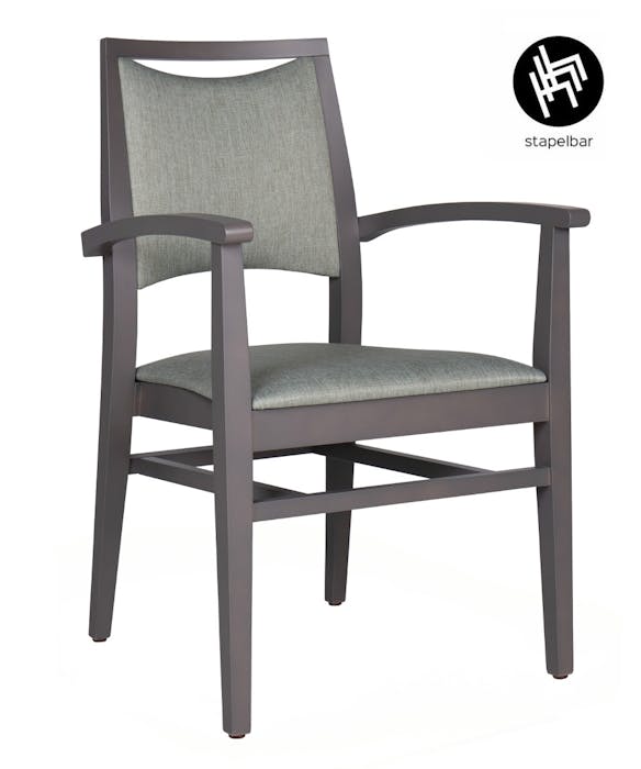CASSALLO® Fauteuil DENISE EMP TP CB - empilable avec un large choix de tissus d'ameublement et de teintures