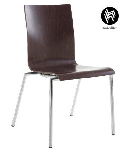 Chaise de Conférence CADDY avec Assise en Bois - chaise empilable multifonctionnelle, design attrayant dans de nombreuses couleurs