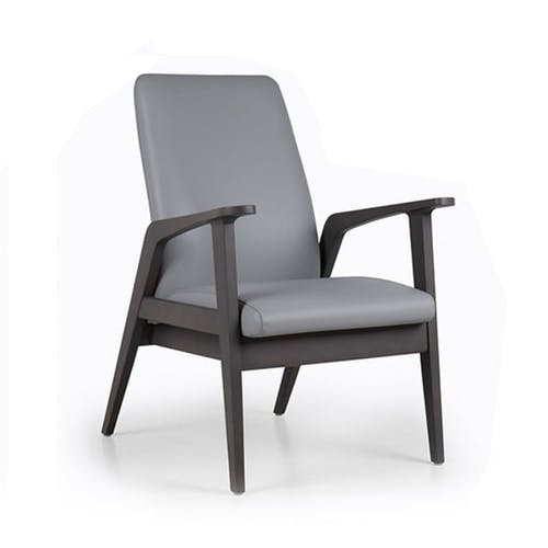 Fauteuil KYARA H100 MAD en hêtre massif avec revêtement de coussin hygiénique pour maisons de retraite et hôtels