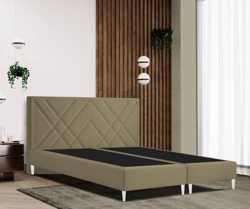 Lit boxspring PALERMO 20 avec tête de lit CROSS - corps en bois stable avec cadre en bois massif et noyau à ressorts Bonell de haute qualité