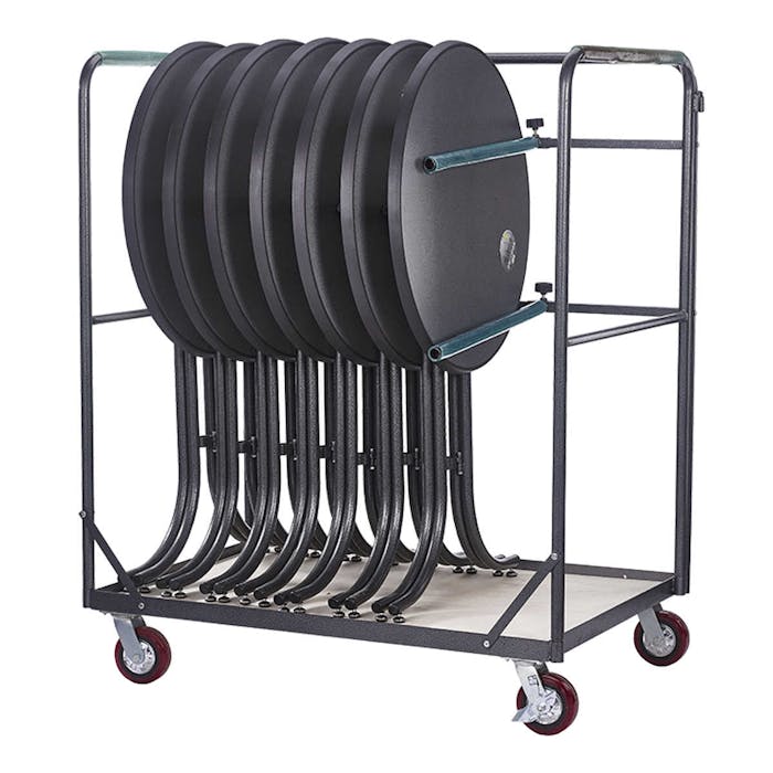 Chariot pour tables hautes - transporte facilement jusqu'à 12 tables hautes - équipé à la perfection en un rien de temps!