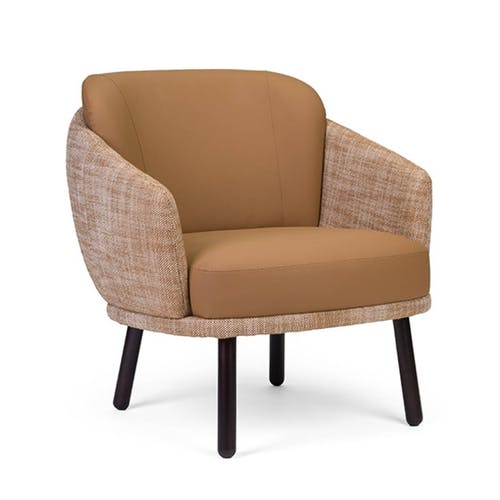 CASSALLO® Fauteuil Design COUTURE - Qualité en bois de hêtre massif et tissus et simili cuir de haute qualité