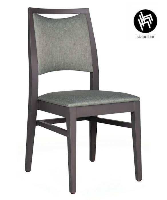 CASSALLO® Chaise DENISE EMP - une chaise empilable élégante en bois de hêtre massif et en tissus et teintures de haute qualité