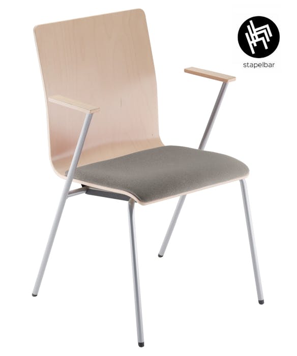 Chaise de conférence FEN A avec coussin d'assise - polyvalente et empilable pour gagner de la place dans de nombreuses couleurs attrayantes