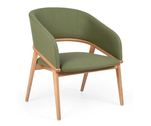 CASSALLO® Fauteuil design TAGADA MASS avec accoudoirs en bois de hêtre massif et tissus et simili cuir de haute qualité