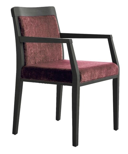 Fauteuil DUBAI A - Série de chaises best-seller DUBAI, élégamment fabriqué en bois de hêtre massif et personnalisable.