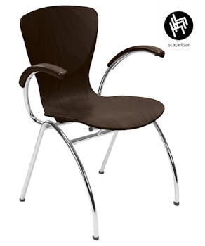 Chaise de conférence BINGO A avec assise en bois - en contreplaqué de hêtre profilé, confortable et gain de place dans de nombreuses couleurs
