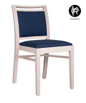 CASSALLO® Chaise CRISTIANA EE EMP - une chaise empilable robuste en bois de hêtre massif et disponible en différents tissus