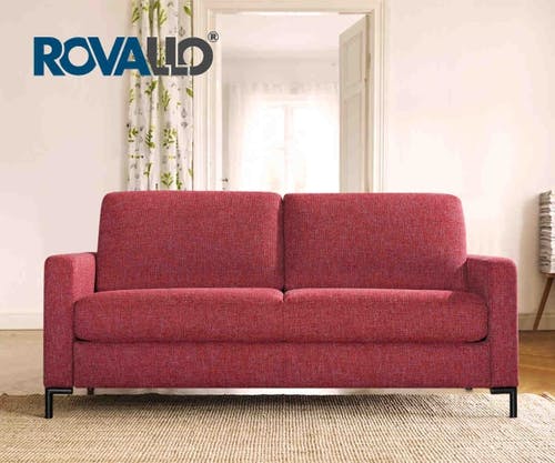ROVALLO® Canapé-lit EVELYN avec des accoudoirs élégants et un matelas en mousse froide de 11 cm de hauteur et un cadre pliant intégré.
