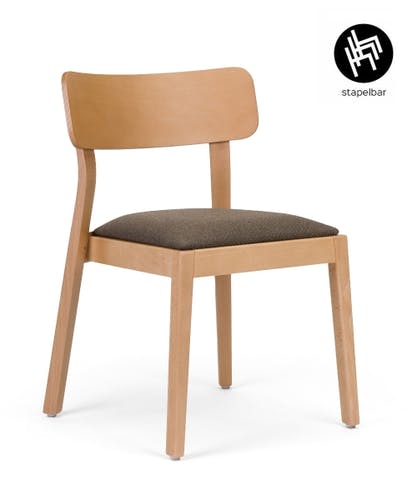 CASSALLO® Chaise SUZANNE EMP empilable - fabriquée en bois de hêtre massif et disponible en différentes couleurs de bois
