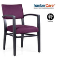 Chaise à accoudoirs empilable pour seniors VOIP EMP TP CB en bois de hêtre avec rembourrage résistant pour soins et hôtels