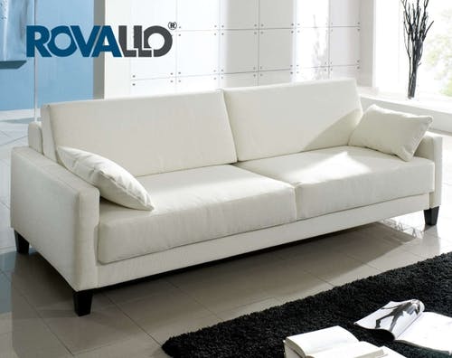 ROVALLO® Canapé-lit ANNA - Lit double Bonell avec assise en mousse polyuréthane et ouate sur lattes en bois de hêtre