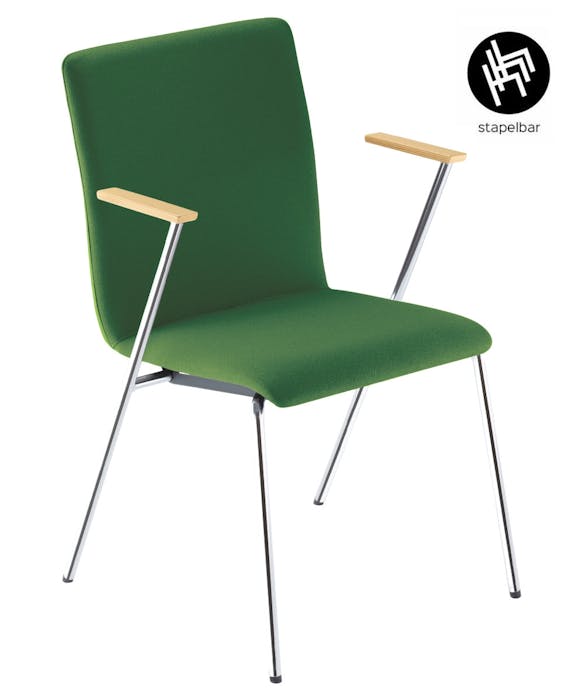 Chaise de conférence FEN A avec coque de siège entièrement rembourrée - chaise multifonctionnelle simple dans de nombreuses couleurs - empilable et confortable