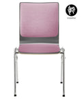 Chaise de conférence WING 5 avec rembourrage de l'assise et du dossier en contreplaqué de hêtre à 8 couches et tube rond en acier - empilable et gain de place