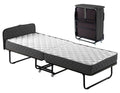 Lit d'appoint confortable VESALIA 90x200 cm avec matelas à ressorts Multispring et système de pliage automatique pour hôtels et chambres d'hôtes