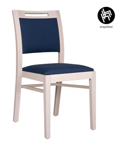 CASSALLO® Chaise KATIA ZU EMP TP - Chaise empilable en bois de hêtre massif et tissus et teintures de haute qualité